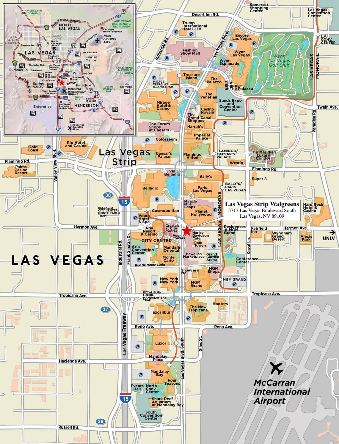 karte downtown Las Vegas