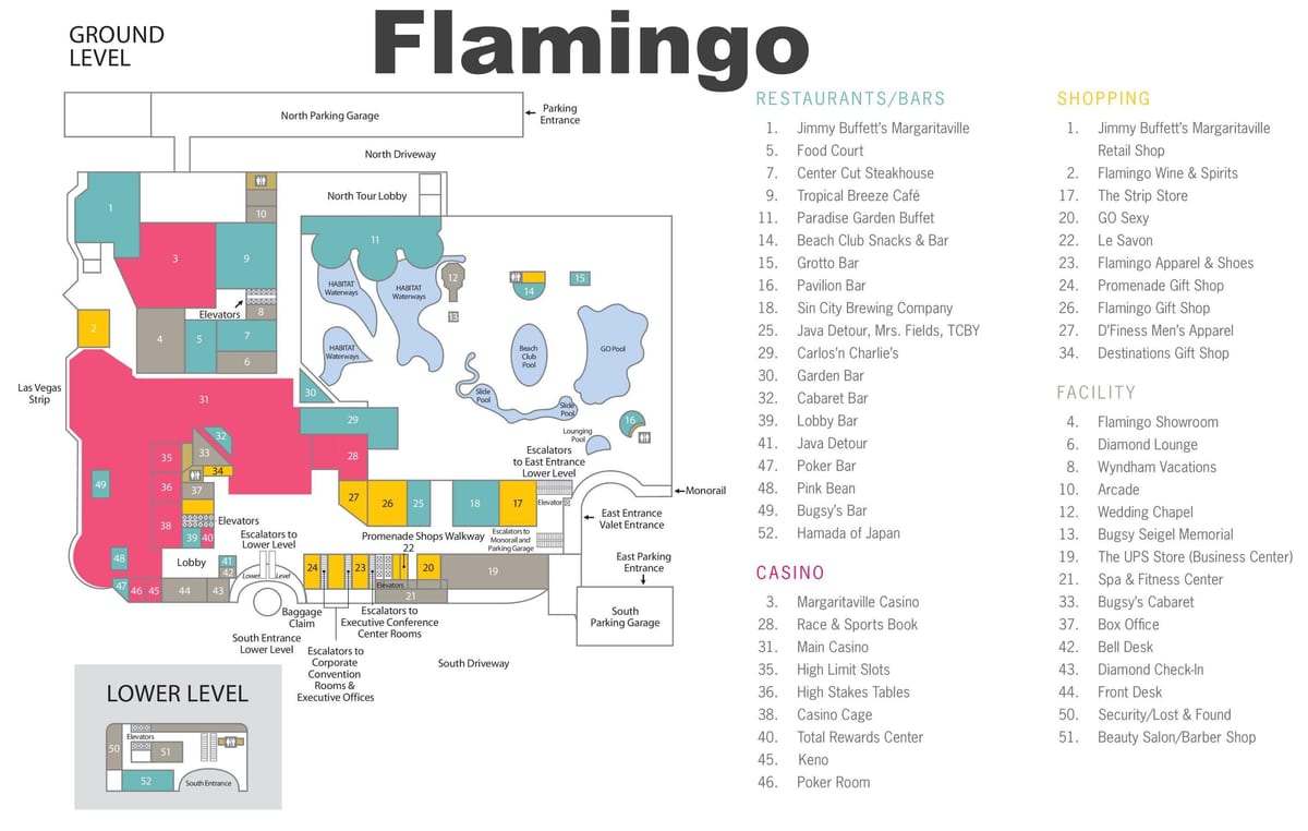 karte Flamingo Las Vegas