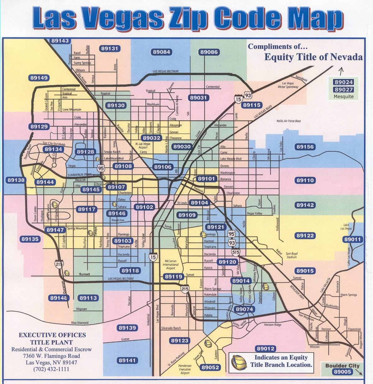 zip kodu karte, Las Vegas