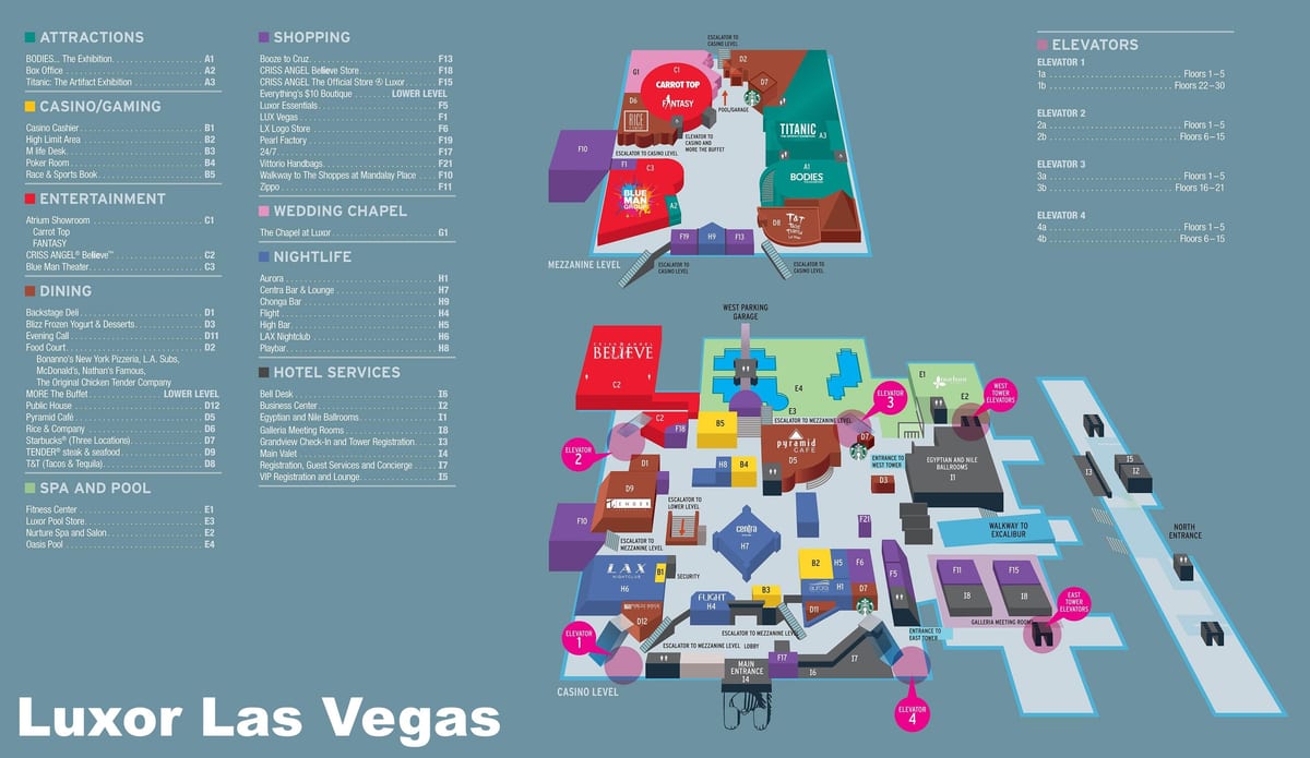karte Luxor Las Vegas