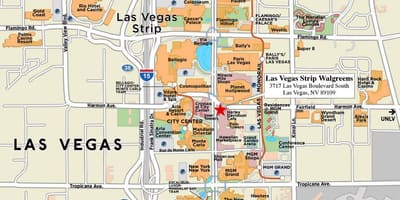 Karte downtown Las Vegas
