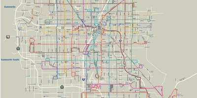 Las Vegas autobusu maršruta karte